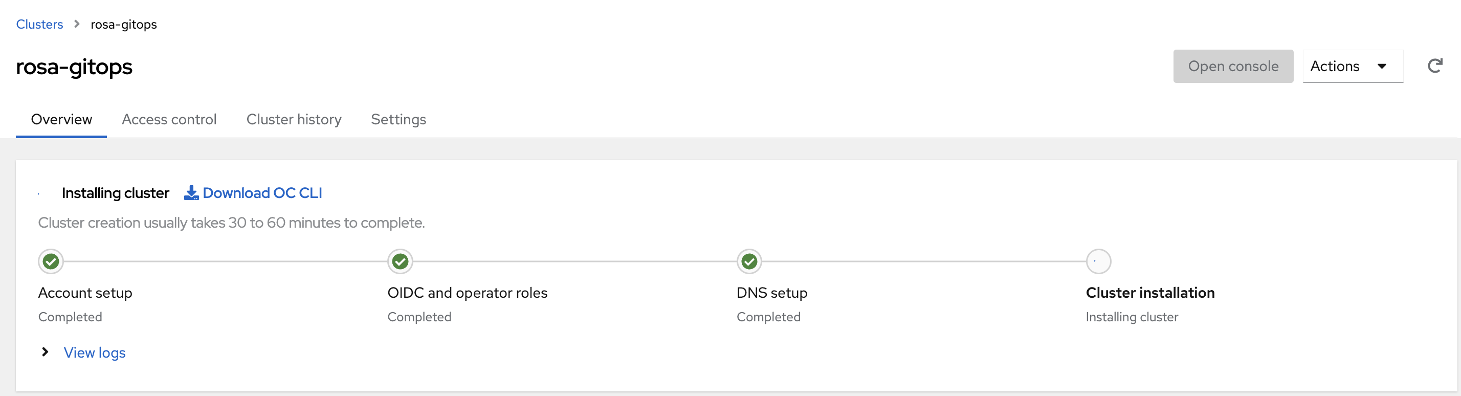 OCM Cluster View